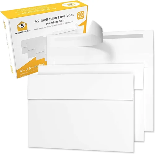 Miniatura 10 de 110 sobres de invitación blancos de 4 3/4 x 5 ¾ – A2 – para invitaciones de boda, RSVP, tarjetas de felicitación, correo de almacenamiento de fotos