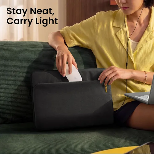 Miniatura 7 de tomtoc Funda delgada de ajuste personalizado para MacBook Neo A18 Pro A3404 de 13 pulgadas, resistente al agua, con bolsillo para accesorios