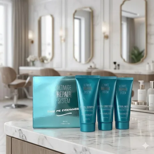 Miniatura 2 de Hair Bar NYC - Kit de viaje Ultimate Hair Repair System - Rejuvenece el cabello seco dañado y el cabello tratado con color, infundido con queratina