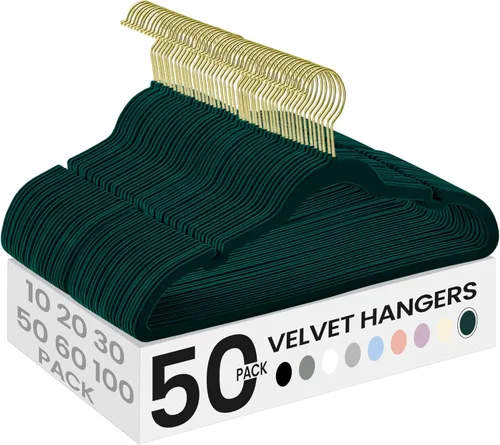 Miniatura 22 de SONGMICS Paquete de 30 perchas de terciopelo antideslizantes con muescas para el hombro, barra para pantalones, gancho giratorio de 360°, ahorro
