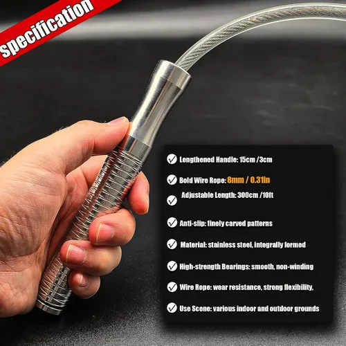 Miniatura 3 de Cuerda de saltar pesada, cuerda de salto pesada para mujeres, hombres, entrenamiento de fitness y resistencia, cuerda ajustable y gruesa, asas