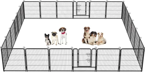 Miniatura 26 de BestPet Extensión de corral para perros 32 pulgadas, 2 paneles Corral resistente para mascotas con ejercicio de metal Paneles de cerca