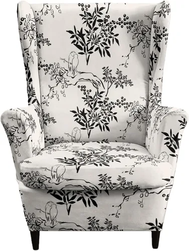 Miniatura 13 de Eco-Ancheng Funda para silla Wingback, 2 piezas, respaldo de ala, fundas de elastano para sillón con respaldo de ala, fundas para sillón con parte