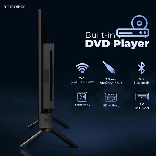 Miniatura 2 de Audiobox Smart TV con reproductor de DVD integrado – LED HDTV, compatible con CA/CC, cámper y RV TV para viajes, entretenimiento en casa