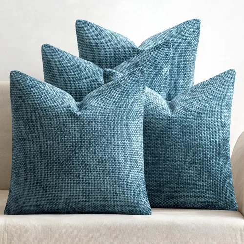 Miniatura 19 de MIULEE Paquete de 4 fundas de almohada para sofá, 16 x 16 pulgadas, fundas de almohada decorativas de felpilla suave color crema, fundas de cojín