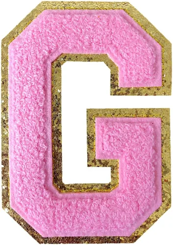 Miniatura 167 de GYGYL - 3 parches de letras deportivas de felpilla con purpurina, parches para planchar de tamaño grande para decoración de disfraces