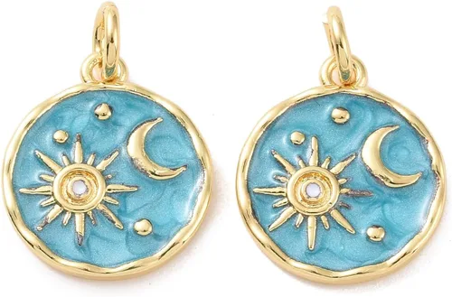 Miniatura 18 de UR URLifeHall 10 dijes de galletas de la fortuna, chapados en oro de 18 quilates y latón para hacer aretes, collares y pulseras