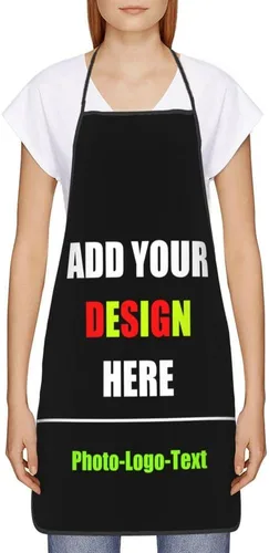 Miniatura 8 de Delantal personalizado para mujer, delantales personalizados con logotipo de texto fotográfico, delantales de cocina para regalos