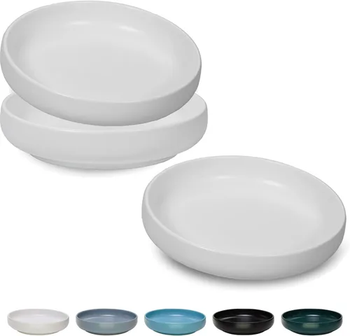 Miniatura 14 de Cuencos de cerámica para gatos - Platos poco profundos para comida y agua, tazón ancho de 6 pulgadas con acabado mate para comida de gatos, juego