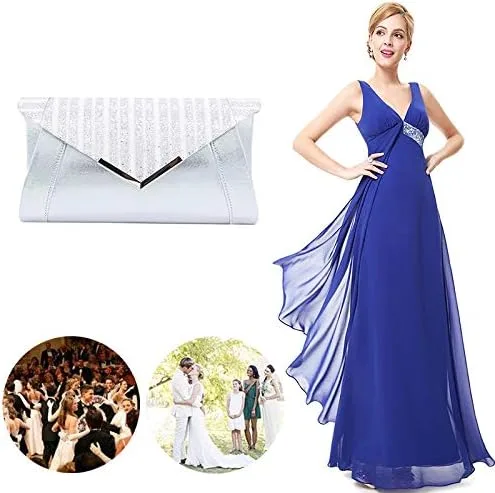 Miniatura 4 de Queena Bolso de mano de noche con purpurina brillante para mujer, bolso de cadena para boda, fiesta de graduación, regalo para mamá, esposa, novia