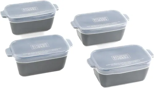 Souper Cubes Juego de 4 platos para hornear de cerámica de 2.0-5 x 3 pulgadas para horno, fabricados en Estados Unidos, mini platos de cerámica para