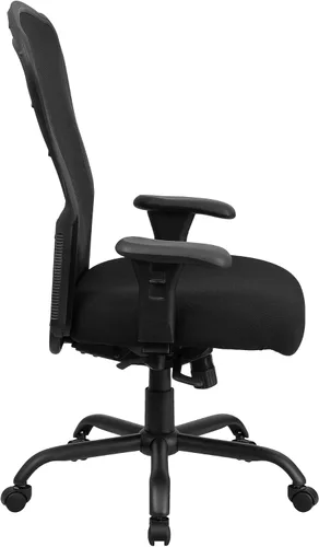 Miniatura 4 de Flash Furniture HERCULES Series 24/7 Uso Intensivo Big & Tall 400 lb. Silla de oficina ergonómica multifunción de malla negra con inclinación