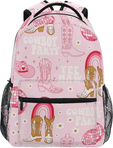 Miniatura 11 de Fisyme Mochila para computadora portátil con estampado de cebra rosa, mochila para libros, viajes informales, senderismo, computadoras portátiles