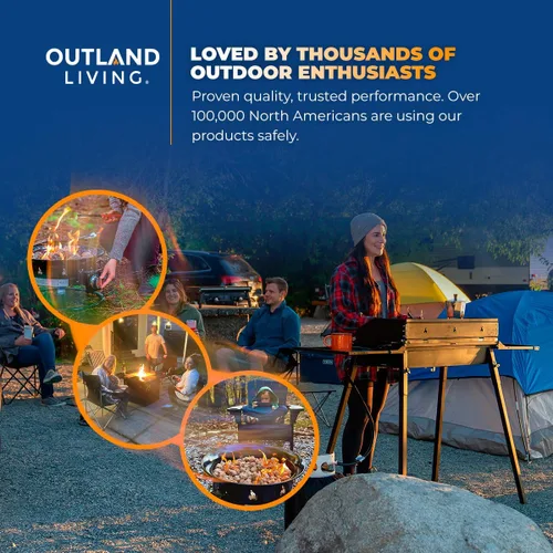 Miniatura 10 de Outland Living - Chimenea de propano portátil de 19 pulgadas, 58,000 BTU de gas sin humo Perfecta para camping, patio, jardín, tailgating