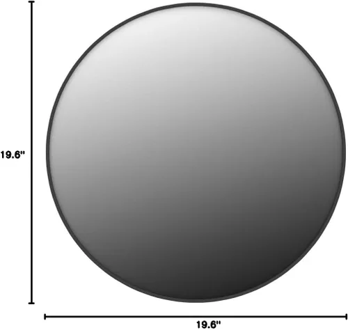 Miniatura 9 de HARRITPURE Espejo redondo de 19.6 pulgadas, espejo circular negro montado en la pared, espejo de tocador con marco de aleación de aluminio