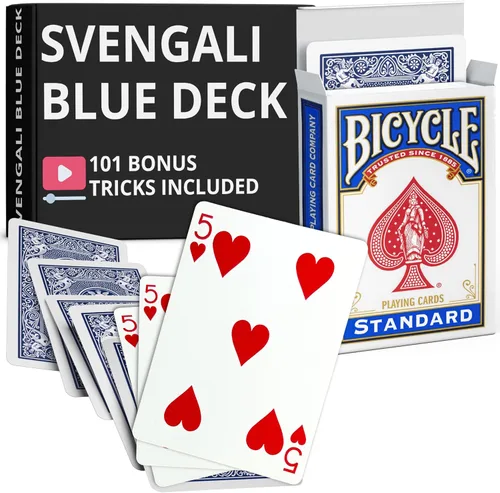 Miniatura 15 de Ted's Sterling Magic Precision Blue Rider Back Bicicleta Svengali Deck con instrucciones para más de 100 trucos (2 de clubes)