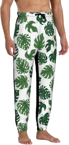 Miniatura 3 de ultaro Men's Casual Jogger Sweatpants Tropical Leaves Running Sweatpants with Pockets