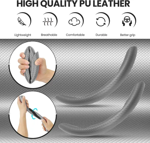 Miniatura 3 de GSPSCN Funda de volante universal de fibra de carbono para automóvil, antideslizante, diseño de mariposa, funda de volante no deslizante segmentada