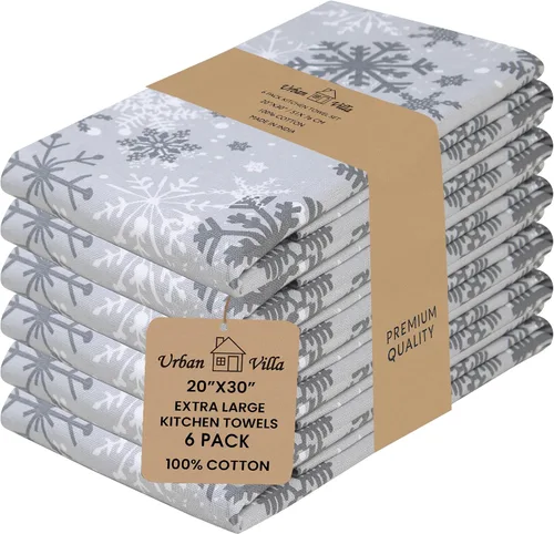 Miniatura 56 de Urban Villa Toallas de cocina 100% algodón, paquete de 6, altamente absorbentes, de secado rápido, súper suaves, de primera calidad, para cocina