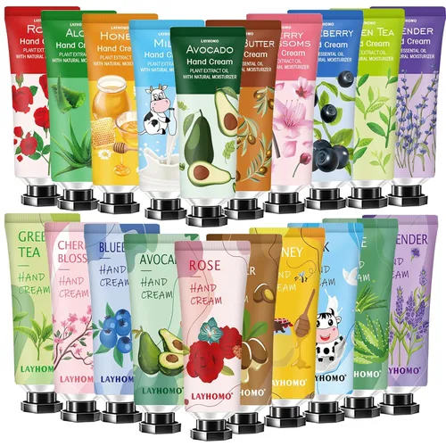 Paquete de 20 Set de Regalos de Crema de Manos, Loción de Manos para Manos Secas, Rellenos de Calcetines para Mujeres, Regalos de Agradecimiento