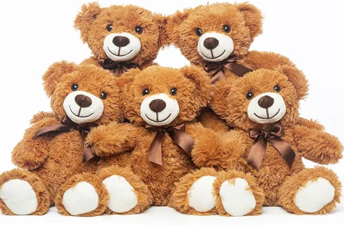 Miniatura 7 de Paquete de 12 Osos de Peluche 34.3 cm Osos de Peluche Pequeños para Ducha de Bebé Adornos de Centro de Mesa para Navidad, San Valentín, Día de la 12
