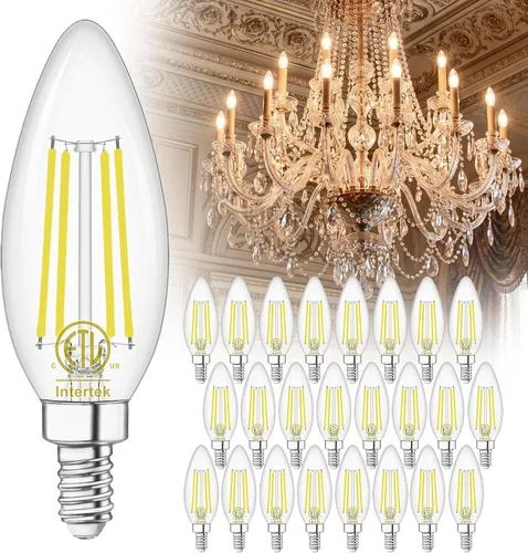 Miniatura 12 de winshine E12 Candelabra LED Bulbs Dimmable 2700K Warm White 60W Equivalent, Energy Efficient 4W, Type B Light Bulb for Chandelier, C35 Ceiling Fan