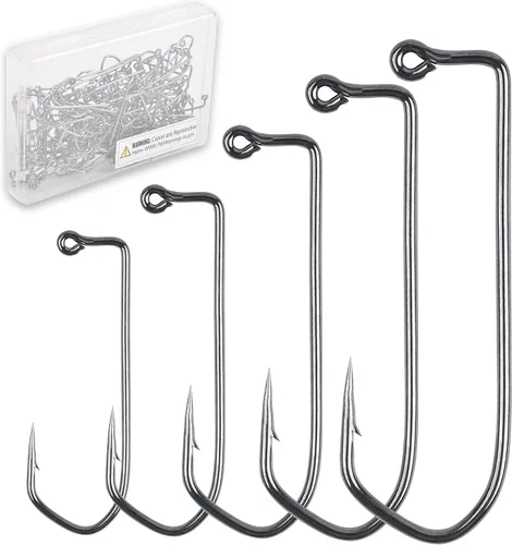 Miniatura 7 de Ganchos de plantilla Aberdeen de 90 grados, 110 piezas de mango largo forjados Duratin Jig Hooks Heavy Wire Jig Ganchos de pesca de acero de alto