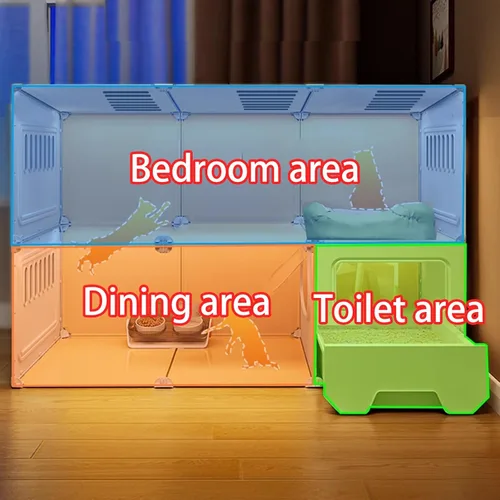 Miniatura 3 de Jaulas grandes para gatos de 2/3/4 niveles para interiores, jaula para gatos con caja de arena, villa para gatos, jaula para gatos