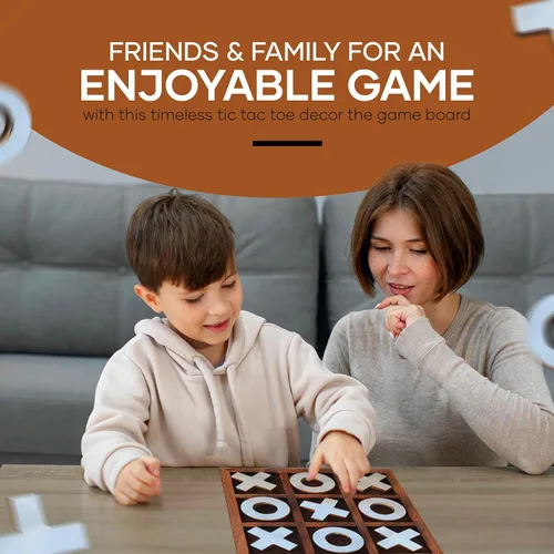 Miniatura 6 de T one juego de madera Tic Tac Toe juegos de mesa para adultos Juegos Familiares Divertidos de Mesa para Decoración de Sala de Estar