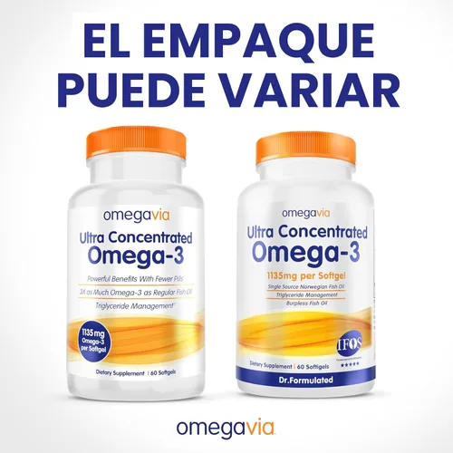 Miniatura 9 de Aceite de Pescado Omegavia pharma-grade, inodoro/sin eructos. 0.03 onzas Omega-3, Alta Omega-3 por píldora., 60