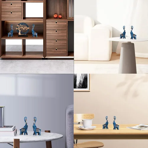 Miniatura 4 de DOVDOV Estatua de elefante, elefante azul, decoración del hogar, estatua de elefante de buena suerte, decoración para el hogar, regalo de elefante