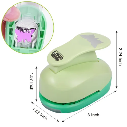 Miniatura 7 de UCEC Perforadora de mariposa de 1 pulgada, perforadores de papel para manualidades, perforadora de palanca hecha a mano, forma de agujero