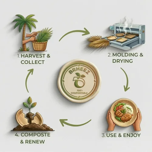 Miniatura 3 de brheez Platos de bambú desechables de hoja de palma Platos de aperitivo de bambú de 6 pulgadas Platos biodegradables ecológicos compostables