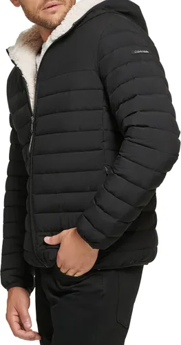Miniatura 3 de Calvin Klein Men's Hooded Down Jacket Quilted Coat Sherpa Lined