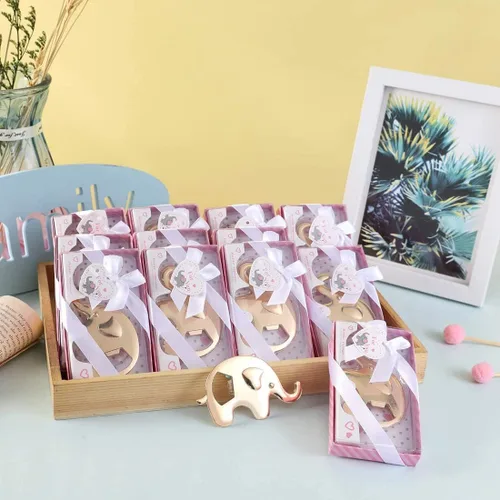 Miniatura 7 de Paquete de 15 abrebotellas para baby shower, abrebotellas con forma de elefante, regalos de baby shower, cumpleaños, despedida de soltera, regalo