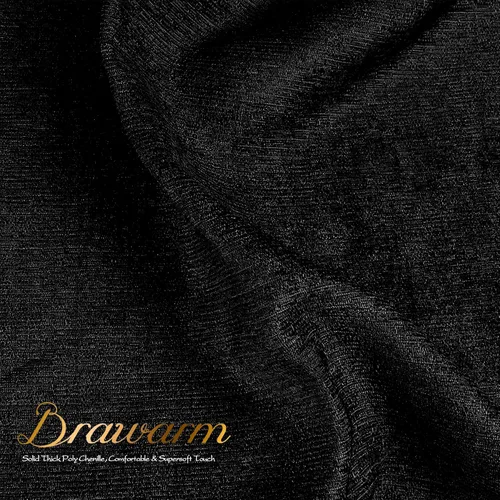 Miniatura 4 de BRAWARM Fundas de almohada 40x40 cm - Paquete de 2 fundas de almohada de chenilla negra, fundas de almohada de chenilla suave teñida sólida