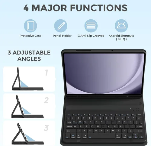 Miniatura 6 de Funda de teclado para Samsung Galaxy Tab S6 Lite de 10.4 pulgadas 2024, Galaxy Tab S6 Lite funda para tablet con ranura para bolígrafo, funda