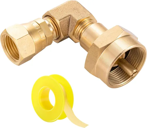 Adaptador de Codo de Quemador de Propano de 1LB, Convertidor de Codo de Quemador de Antorcha de Gas Propano Mapp de 1LB Una Libra, Conector de 90