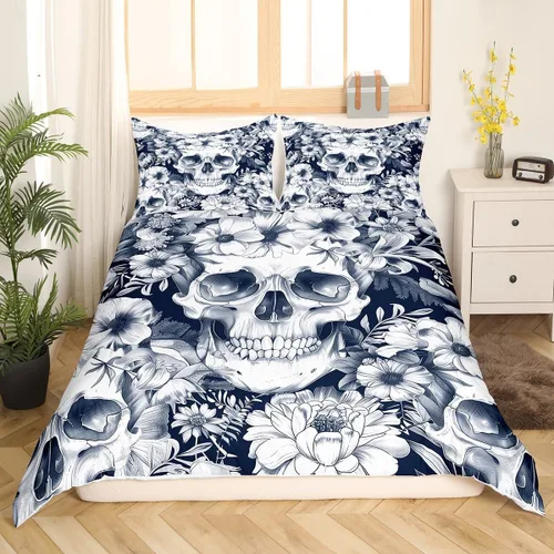 Miniatura 2 de Erosebridal Juego de funda de edredón con diseño de hojas y mono para niños, funda de edredón de animales divertidos, tamaño individual para niños