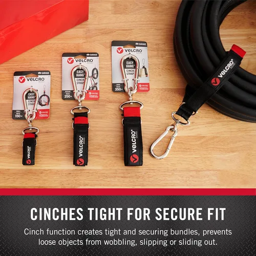 Miniatura 6 de VELCRO Brand Correas de cincha fáciles de colgar para organización de garaje, 3 tamaños S-M-L 1 cada uno, soporta hasta 350 libras, negro
