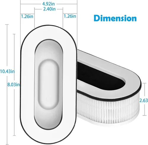 Miniatura 5 de Filtro de repuesto RP-AP068, compatible con RENPHO RP-AP068 RP-AP068W RP-AP068B RP-AP068-F2, filtros verdaderos de grado de alta eficiencia 3 en 1