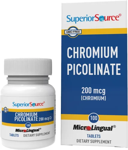 Miniatura 10 de Superior Source Cromo de 500 mcg, tabletas microlingües de disolución rápida, 100 unidades, promueve el metabolismo saludable de proteínas y azúcar