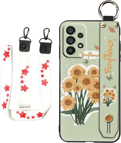 Miniatura 13 de Funda cruzada compatible con Samsung Galaxy A52 5G, con correa para la muñeca, cordón de silicona suave a prueba de golpes, funda protectora