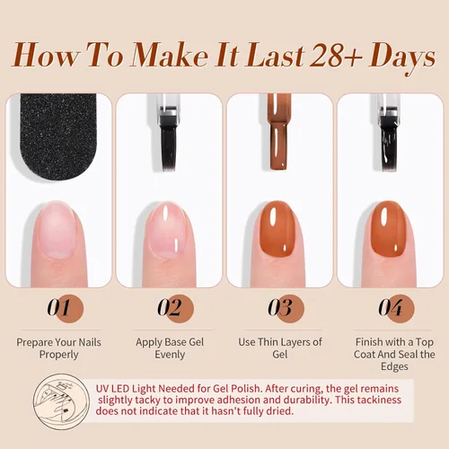 Miniatura 8 de Born Pretty Esmalte de uñas de gel de color ámbar cristal marrón naranja burdeos rojo negro para otoño e invierno, esmalte de uñas transparente