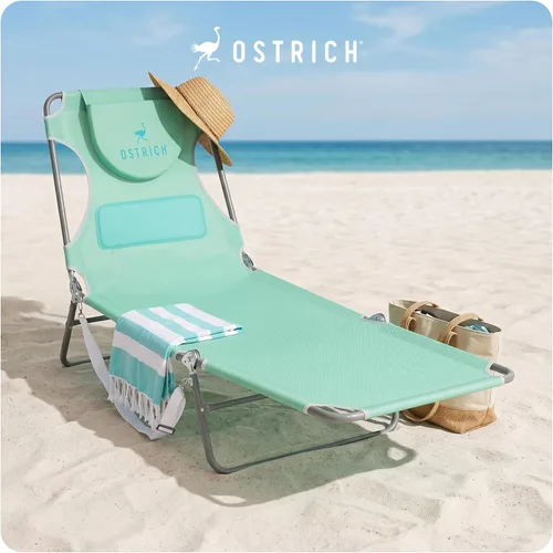 Miniatura 9 de Ostrich The Ladies - Tumbona cómoda con soporte para el pecho, plegable y portátil reclinable para exteriores, patio, playa, césped, camping, Verde