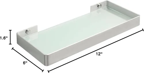 Miniatura 3 de Alise Estantes de baño, estantes flotantes de vidrio negro para baño, estante de baño montado en la pared sobre el inodoro, estante de pared