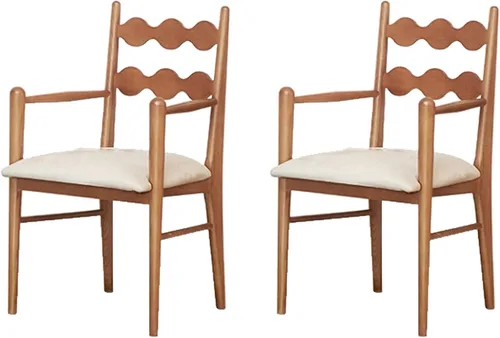 Miniatura 23 de Sillas de comedor tapizadas, silla de cocina con respaldo, silla de sala de estar con brazos versátil asiento de comedor de granja, sillas