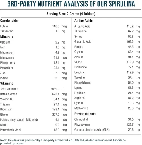 Miniatura 3 de Tabletas de espirulina orgánica (360 tabletas) – Hecho con Parry® Spirulina, la mejor espirulina del mundo, mayor densidad de nutrientes –