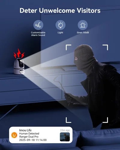 Miniatura 8 de Imou Cámara de seguridad de 10 MP para interiores, monitor de bebé de doble lente con inclinación panorámica de 360°, cámara para seguridad