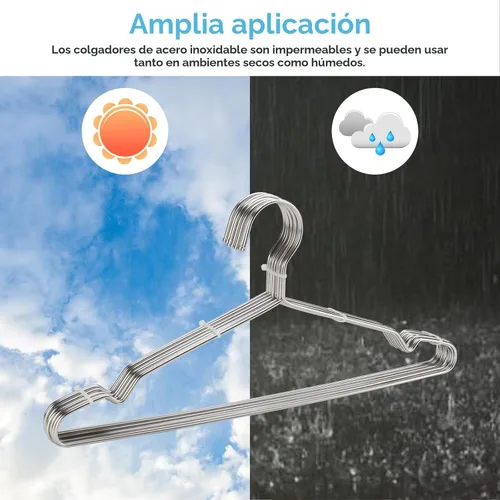 Miniatura 6 de Perchas para abrigos, 40 unidades, Seropy, perchas de metal, resistentes, de alambre, con muesca antideslizante, perchas de acero inoxidable